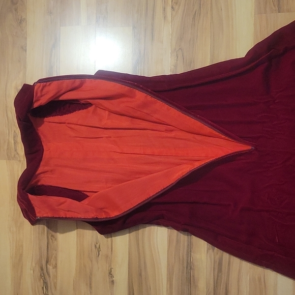 Vintage 70s Raspberry Velvet Romper Loungewear S - Picture 7 of 16